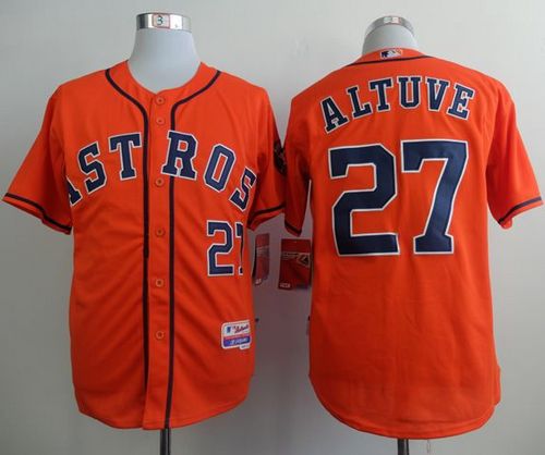 Astros #27 Jose Altuve Orange Cool Base Stitched MLB Jersey - Click Image to Close